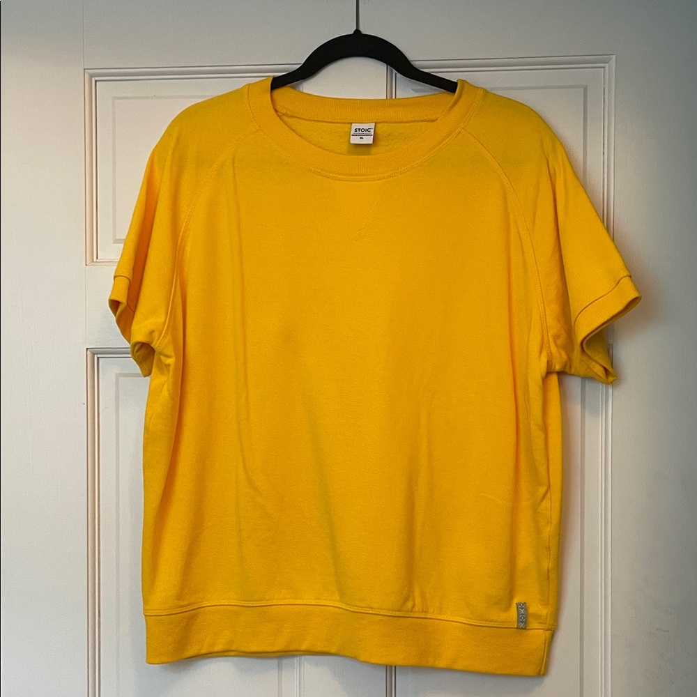 Stoic Vintage Gym Sunny Yellow Women's Short Sleeve Sweatshirt